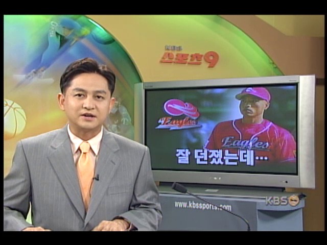 한화 송진우, LG전 호투 