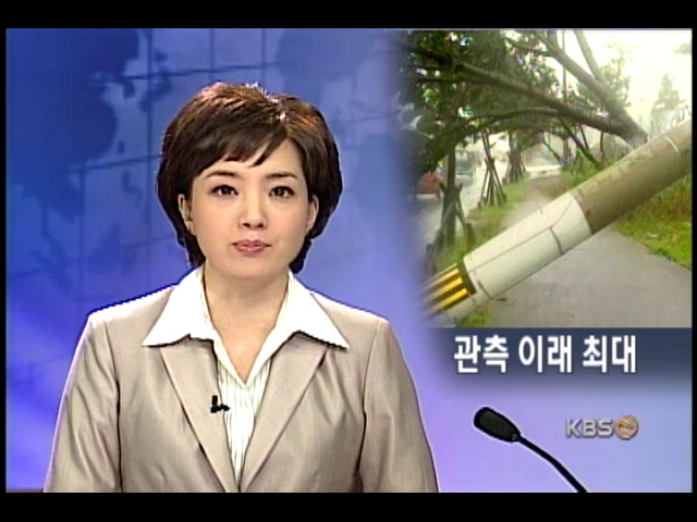 14호 태풍 `매미`, 전대미문의 강풍 