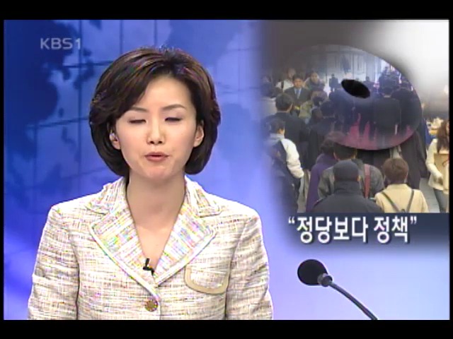 여론 조사, `정치보다 정책` 