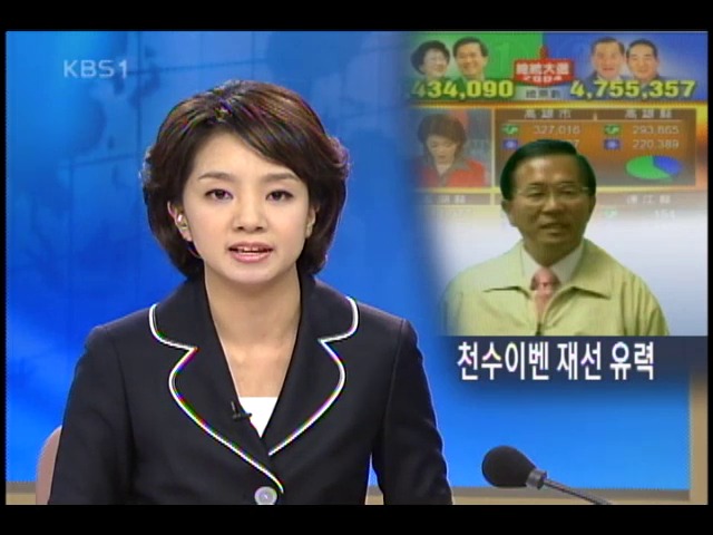 타이완 총선, 천수이볜 재선 유력 