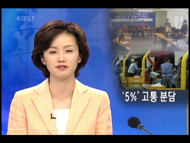 노조 정규직 5% 양보, 사측도 양보 시사 