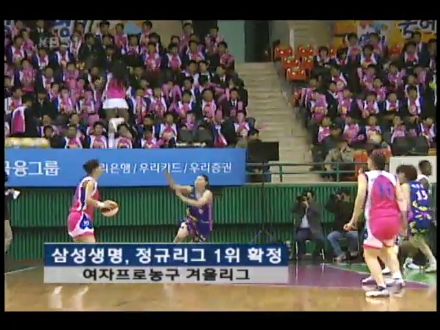 여자프로농구 삼성생명, 정규리그 1위 