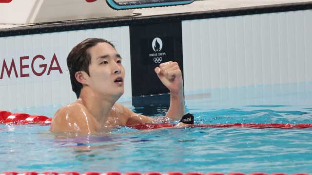 [하이라이트] 수영 김우민 남자 400m 자유형 동메달