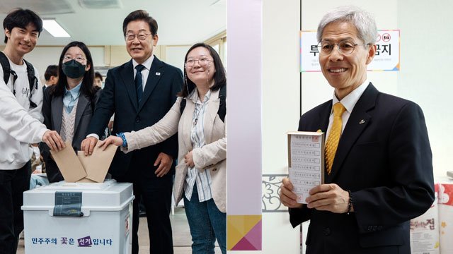 이재명, 신촌에서 사전투표…<br>민주당 “김문수, ‘내란 꼭두각시’로 인천 상륙”