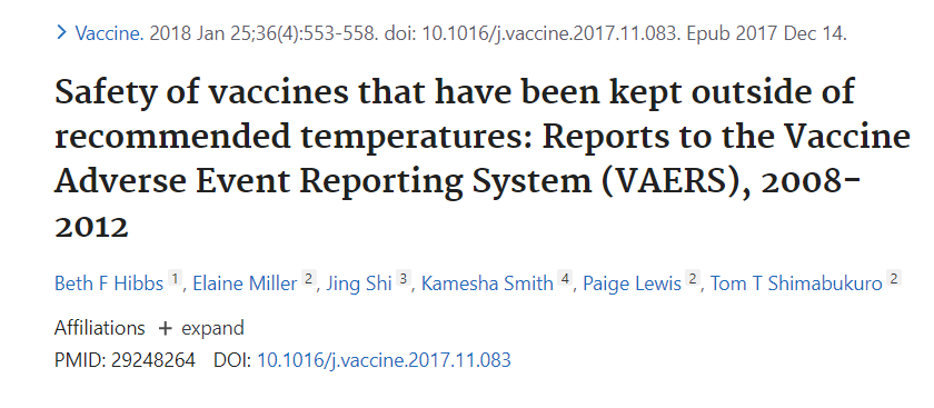 세계백신학회지에 실린 ‘권장 온도 밖에서 보관된 백신의 안전성’ 연구