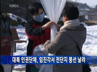 대북 인권단체, 임진각서 전단지 풍선 날려