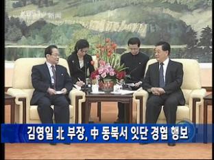 김영일 北 부장, 中 동북서 잇단 경협 행보