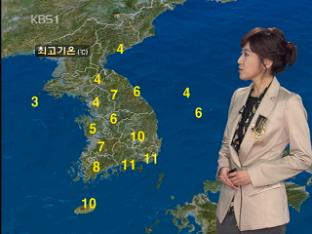 오전에 눈 갬…꽃샘추위 계속