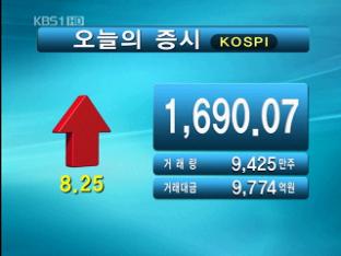 코스피 1,690.07 코스닥 526.74