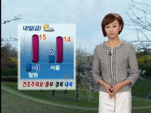중부·경북 내륙 건조주의보