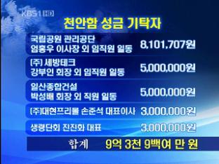 천안함 성금 기탁자
