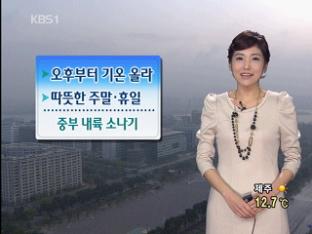 오후부터 기온 올라…주말·휴일 따뜻