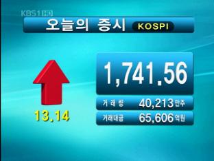코스피 1,741.56 코스닥 523.75