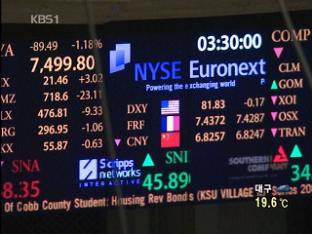 뉴욕증시 상승…유럽증시 사흘 연속 하락