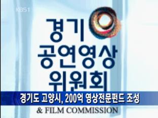 경기도 고양시, 200억 영상전문펀드 조성