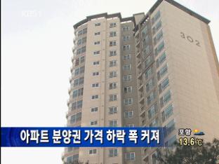 아파트 분양권 가격 하락 폭 커져