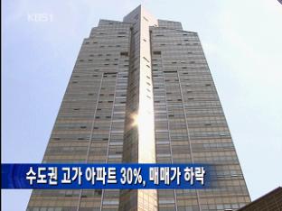 수도권 고가 아파트 30% 매매가 하락