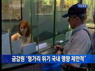 금감원 “헝가리 위기 국내 영향 제한적” 外