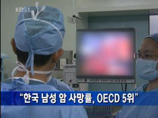 “한국 남성 암 사망률, OECD 5위”