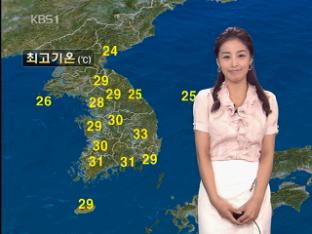 남부 폭염주의보 확대…중부 오후 소나기