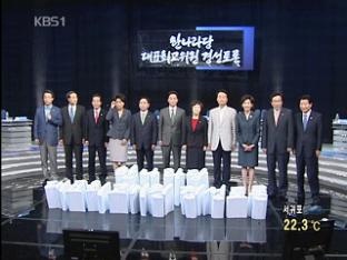 한나라당 오늘 대표선출…KBS 토론 난타전