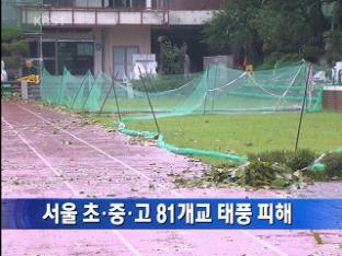 서울 초·중·고 81개교 태풍 피해
