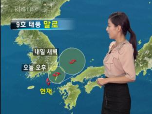 태풍 ‘말로’ 남해안 따라 동쪽으로 이동중