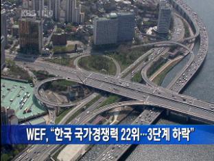 WEF “한국 국가경쟁력 22위…3단계 하락” 外