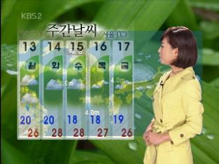 강원·영남 호우주의보…낮동안 대부분 갬