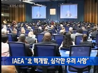 [간추린 단신] IAEA “北 핵개발, 심각한 우려 사항” 外