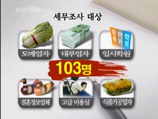악덕 고소득 자영업자 세무조사