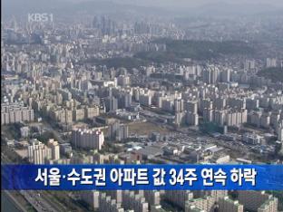 서울·수도권 아파트 값 34주 연속 하락