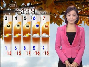 낮 기온 어제보다 5도 이상 낮아