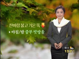 찬바람 불고 기온 뚝…아침·밤 중부 빗방울