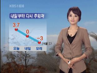 전국 흐린 날씨…내일 아침 다시 추워져