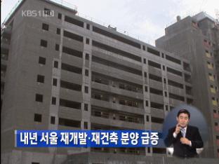 내년 서울 재개발·재건축 분양 급증