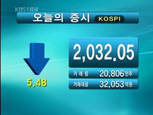 코스피 2.032.05 코스닥 500.50