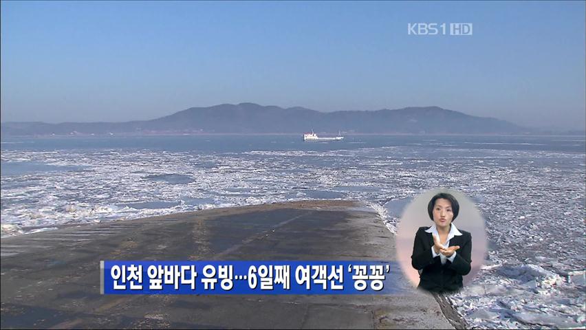 인천 앞바다 유빙…6일째 여객선 ‘꽁꽁’