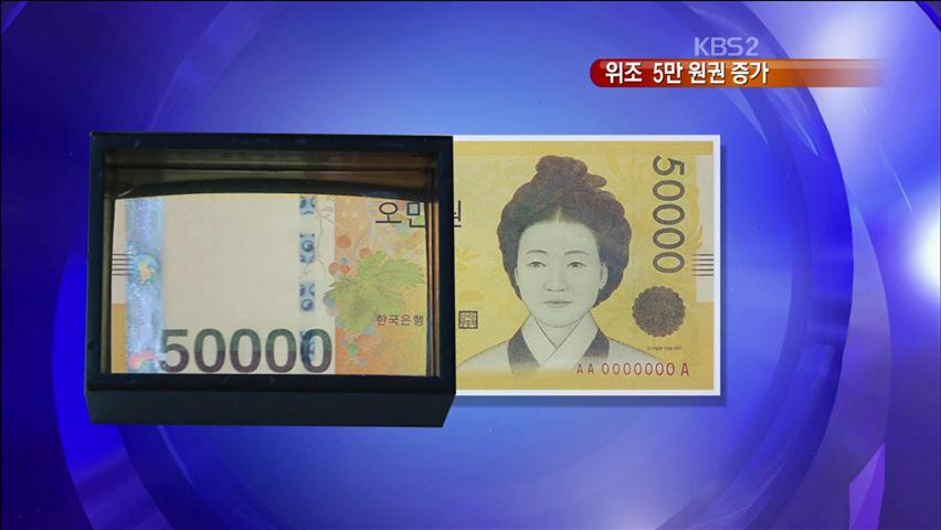 [경제브리핑]  5만 원권 위조지폐 크게 늘어 外
