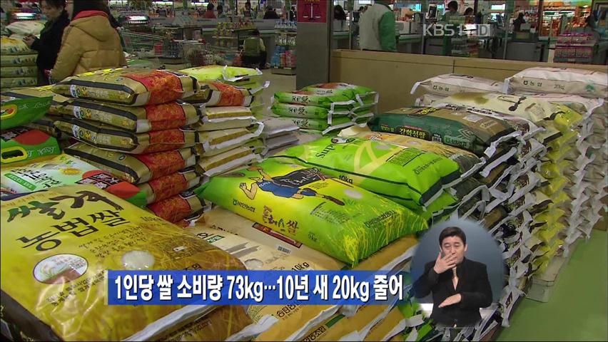 1인당 쌀 소비량 73kg…10년 새 20kg 줄어