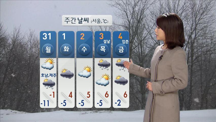 오늘, 추위 절정…전남 서해·제주 대설