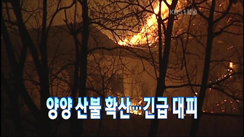 [주요뉴스] 양양 산불 확산…긴급 대피 외