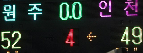 11일 오후 인천삼산월드체육관에서 열린 프로농구 전자랜드-동부(49-52) 경기가 프로농구 역대 한 경기 양팀 합산 최소 득점인 101점을 기록했다.