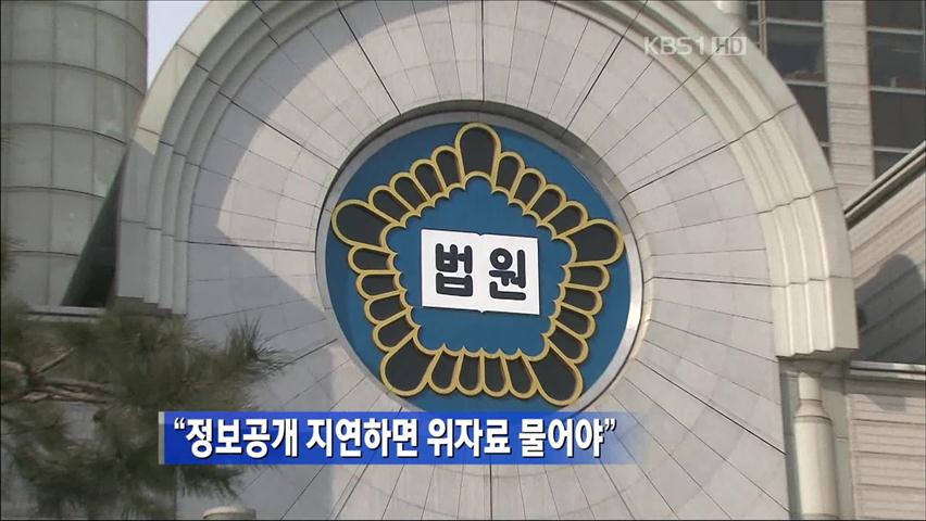 “정보 공개 지연하면 위자료 물어야”