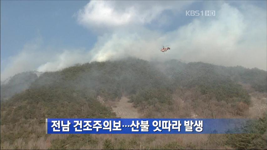 전남 건조주의보…산불 잇따라 발생