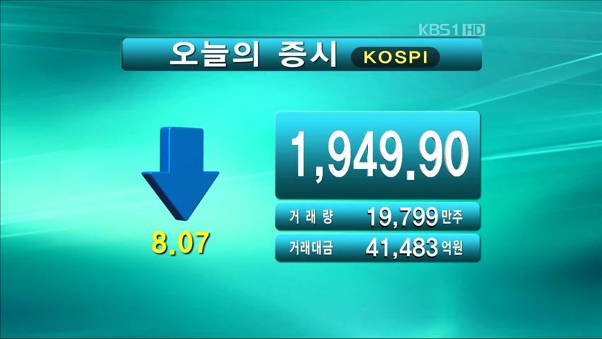 코스피 1,949.90 코스닥 484.10