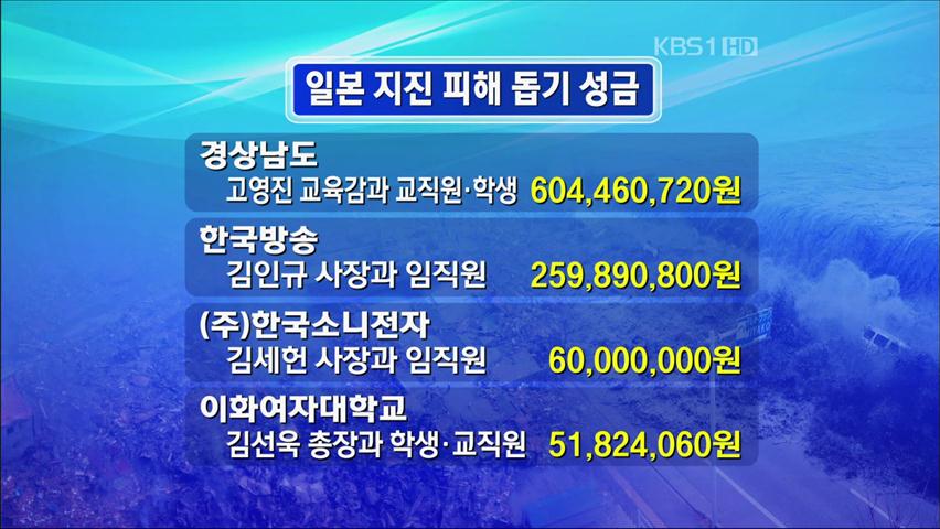 일본 지진 피해 돕기 성금
