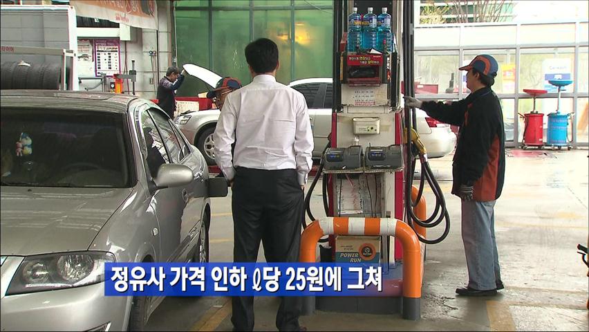 정유사 가격 인하 리터당 25원에 그쳐