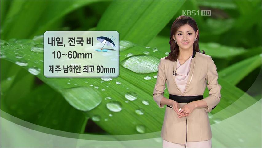 내일, 전국 비…오후 늦게 대부분 그쳐
