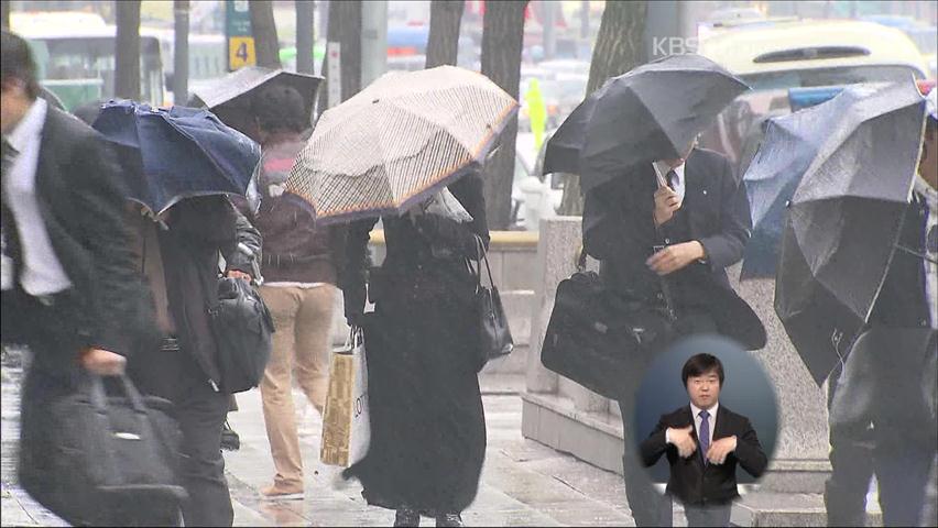 전국 비…남해안 돌풍·벼락 동반 최고 80mm